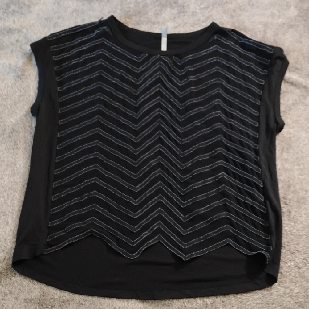 Cop. Copine Loiron Sheer Chevron Top